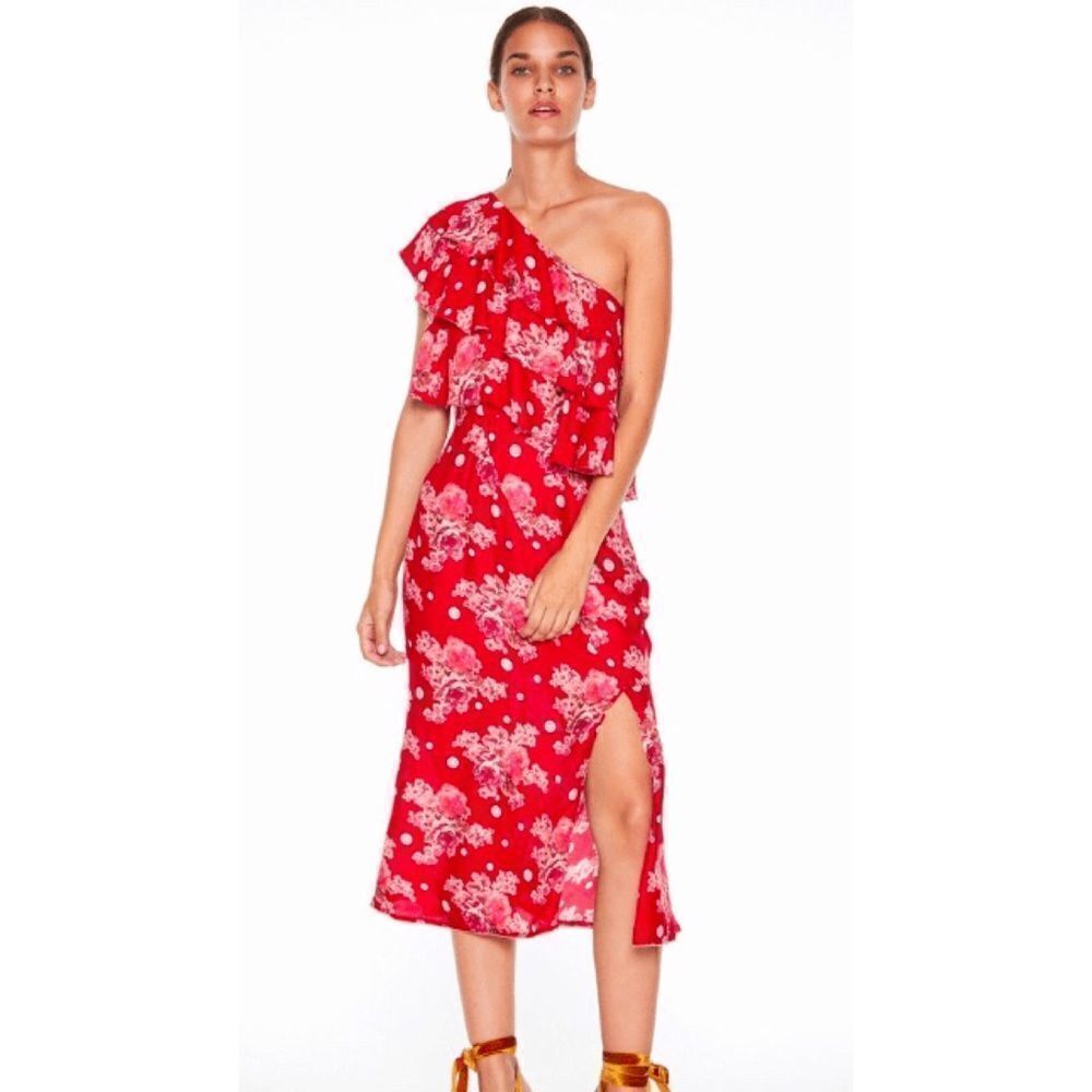 LA MAISON TALULAH Florence Ruffle MIDI Dress Medium NEW w/ Tags